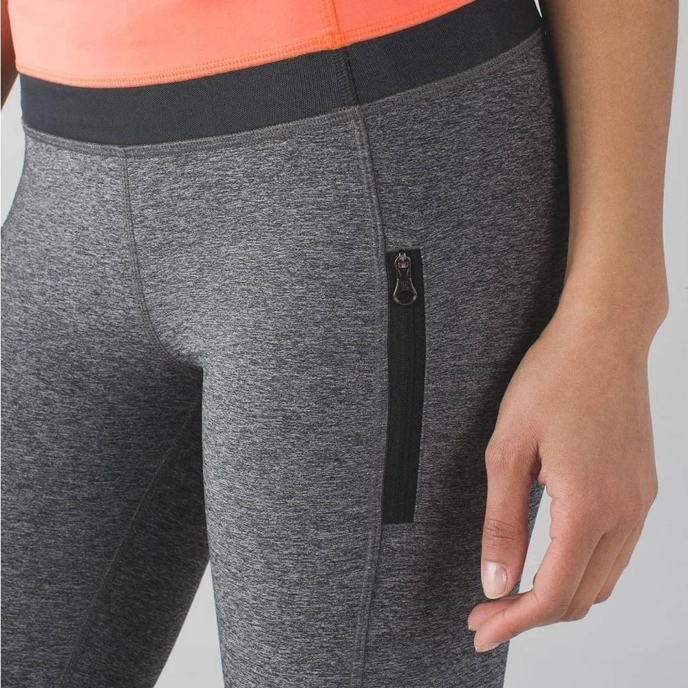 Size 4 Lululemon Inspire Tight‎ II Grey/Blue Leggings
